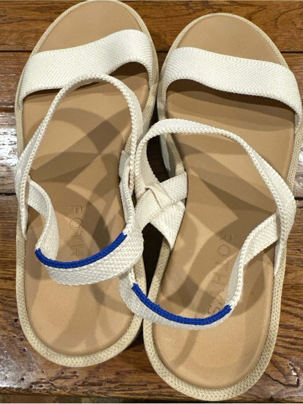 ROTHY'S LIGHTWEIGHT WEDGE SUMMER SANDAL / BEIGE SALT CREAM / SIZE 7/ NWOT - Picture 8 of 9